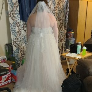 Sparkle beaded edge church length veil